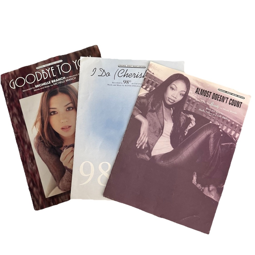 Vintage 90s Y2K Sheet Music Brandy 98 Degrees Michelle Branch Rock Pop Vocal